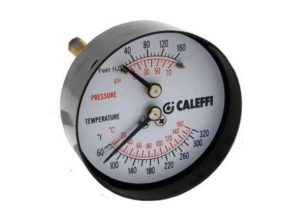 Caleffi North America NA503040 Dual temperature pressure gauge