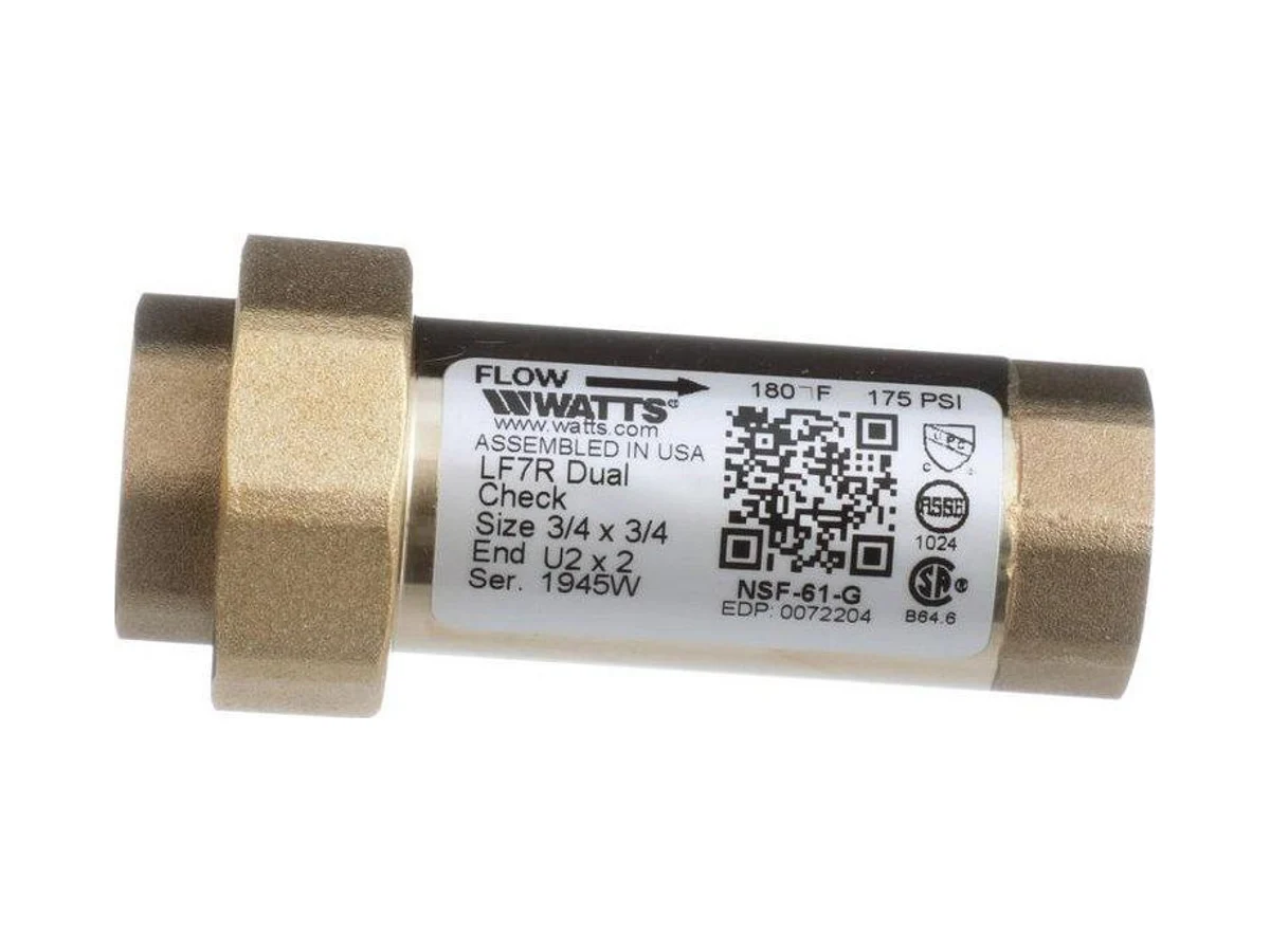 Watts 0072204 Fpt dual check valve