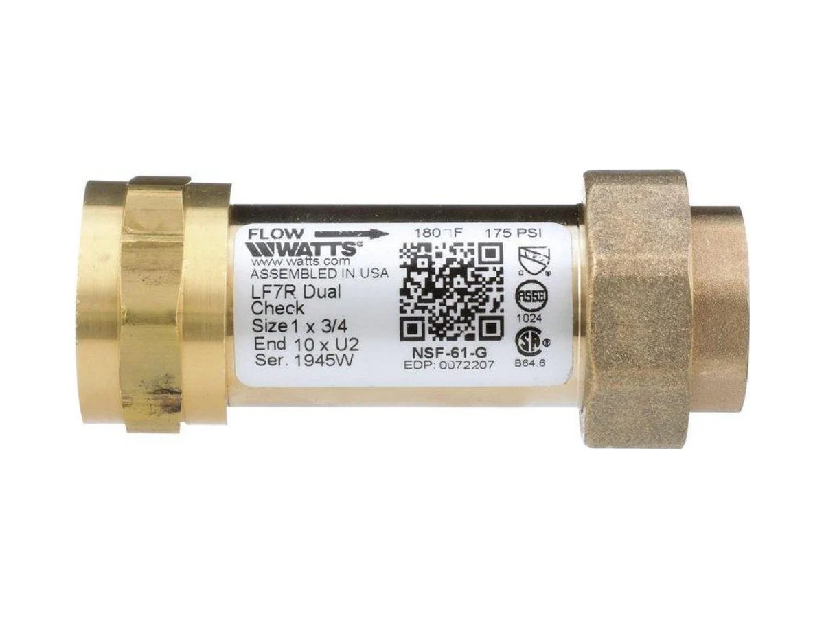 Watts 0072207 Union dual check valve